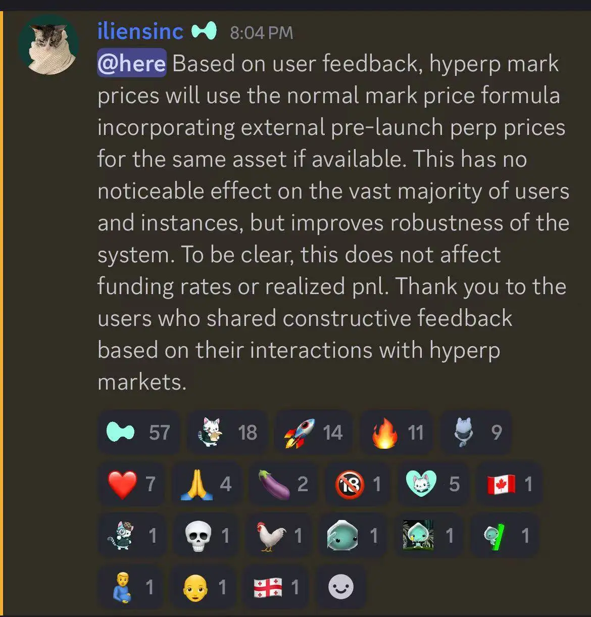 Hyperliquid调整合约标记价格计算方式以增强系统稳健性
