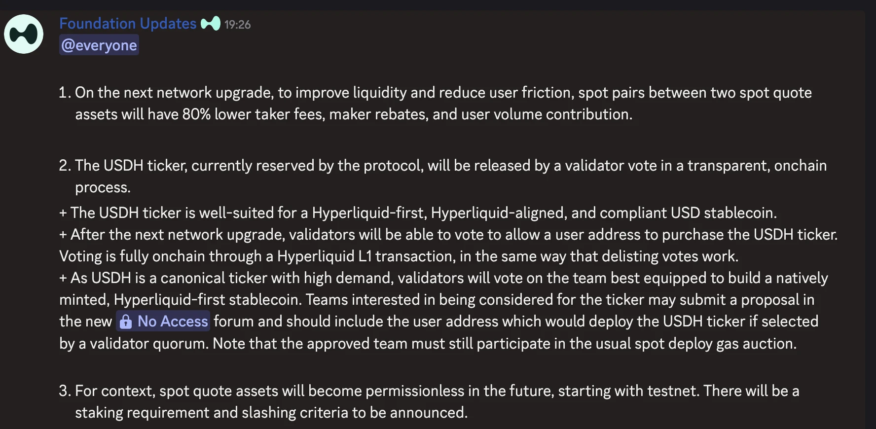 Hyperliquid协议启动USDH代币发行计划 验证者投票机制确定生态稳定币合作方